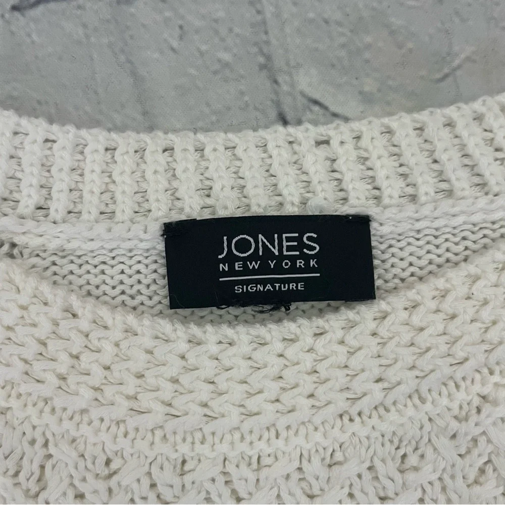 🦃Jones New York White Cable Knit Crew Neck Sweater - Picture 4 of 4